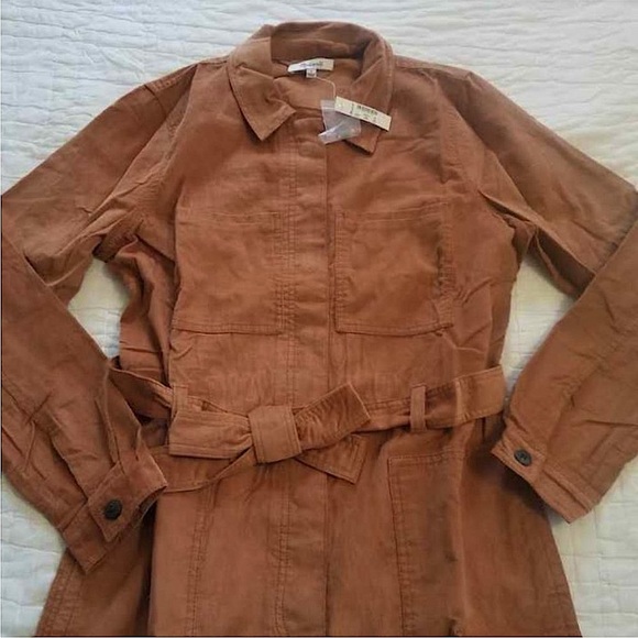 Madewell corduroy belted jumpsuit coveralls in Burnt Sienna - size 00 - Picture 6 of 7